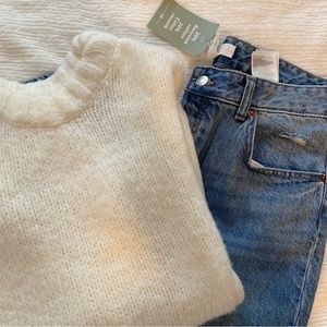 oversized urban outfitters sweater | white | s